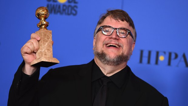 Guillermo del Toro with the award for best director (motion picture) for The Shape of Water at the Golden Globes.