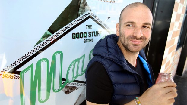 George Calombaris at soon-to-open Mastic wholefoods cafe in Kew.