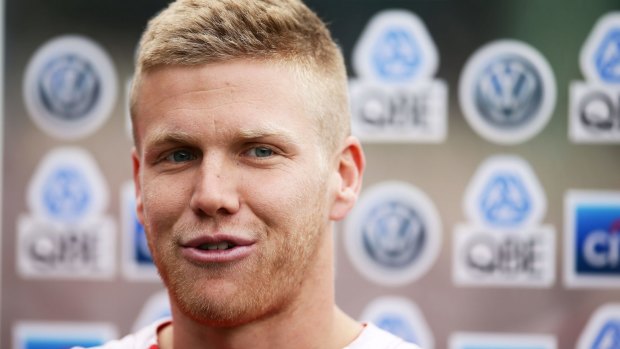 Dan Hannebery tripped over a fence.