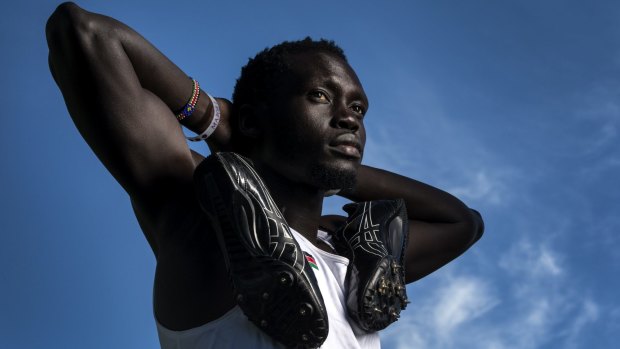 Athlete Manga Makur Chuot is training in Balga, Perth.  