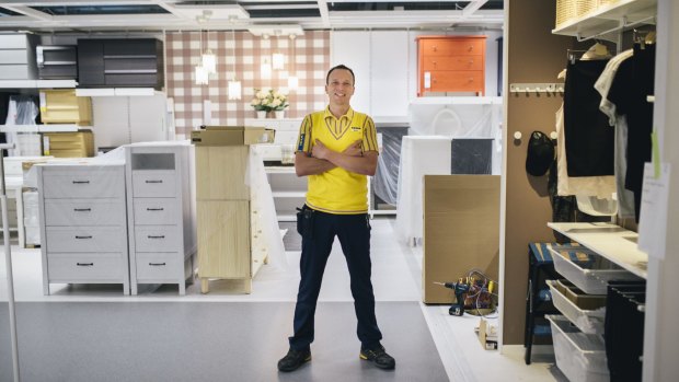 Store manager Mark Mitchinson inside the IKEA Canberra store. 