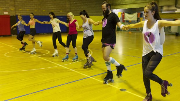 Exercise on wheels: The Rollerfit workout, like the one at Indoor Central in Mascot, is gaining popularity.