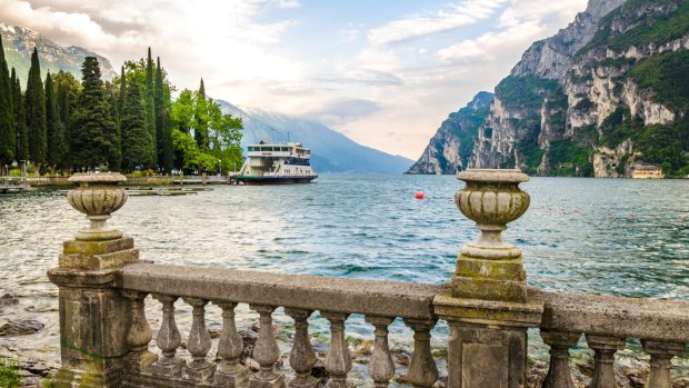 The view from Riva del Garda, on the northern shore of Lake Garda.