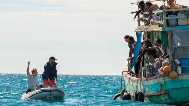 In SBS drama Safe Harbour a group of Australians on a yacht cruise discover a broken-down boat full of refugees.