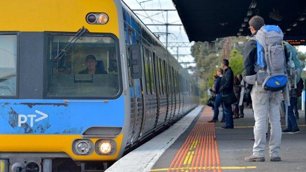 The last train arrives at Caulfield station before the strike on September 4.