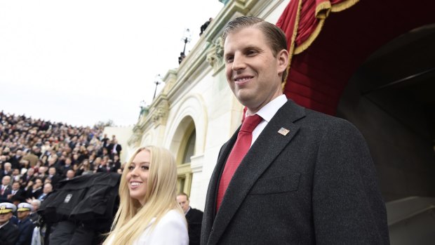 Eric Trump, right, said the Syria strike disproved allegations of collusion with Russia.
