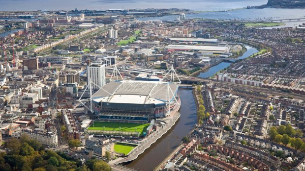 Cardiff centre and Cardiff Bay. 