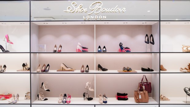 The shoe section at the Debenhams Melbourne store, which opens on Tuesday.