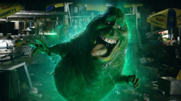 Sticky situation: Slimer from Ghostbusters represents a freaky form of frightening.