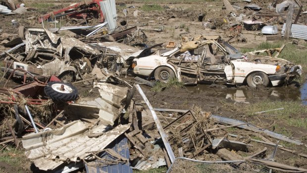 Debris in Grantham township in the wake of the 2011 floods.