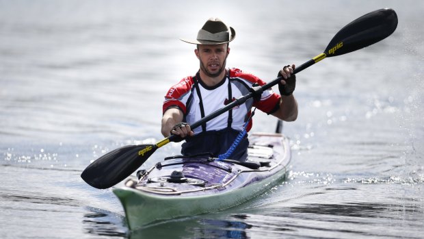 Major Michael 'Mick' Thomas,will spend 10 days kayaking from Istanbul to Anzac Cove in Turkey to raise awareness of injured and mentally traumatised war veterans. 9 April 2015. The Age NEWS. Photo: Eddie Jim.