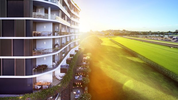 The units will overlook the home turn of the Eagle Farm racetrack.