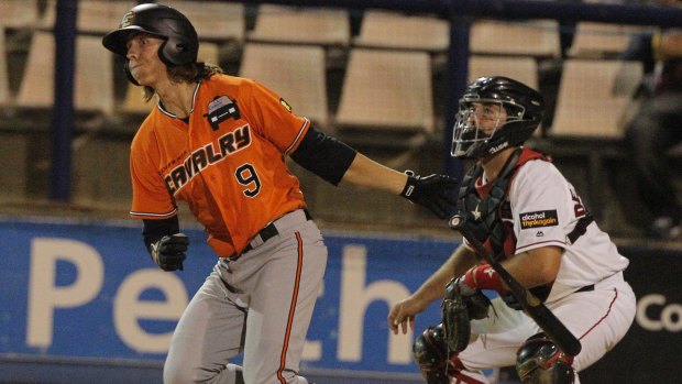 Cavalry catcher Robbie Perkins has fully recovered from a pitch hitting him in the helmet against the Perth Heat last weekend.
