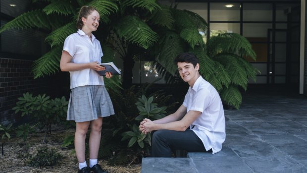 Daramalan College students Sarah Larkin and Gabriel Sinclair worry about friends who have had too much to drink. 