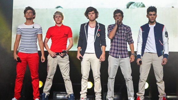 Niall Horan, Zayn Malik, Liam Payne, Harry Styles and Louis Tomlinson of One Direction in Melbourne in 2012.