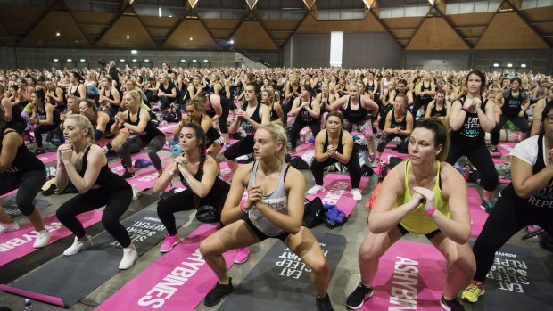 Thousands gathered at Sydney Olympic Park on Saturday morning to take part in the Ashy Bines World Booty Tour.