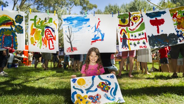 Danielle Marshall, 8, of Kambah, with her painting.
