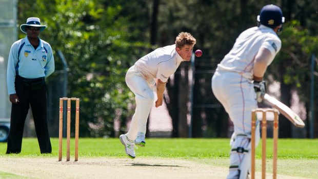 Weston Creek Molonglo bowler Sam Taylor claimed 2-23 as Eastlake were bowled out for 128 on the opening day of their Douglas Cup semi-final at Stirling Oval on Saturday.
