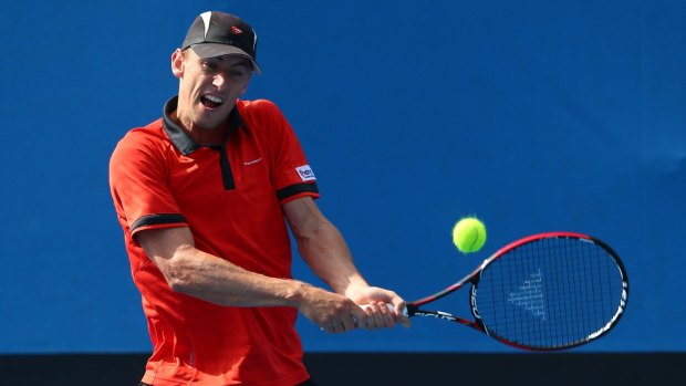 John Millman in action during this year's Australian Open at Melbourne in January. 