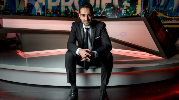 Waleed Aly on the set of <i>The Project</i>.