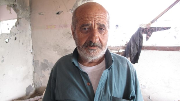 Alian Abu Jarad, 62, survived an attack that left eight dead. ''We have no fighters in our family.''.