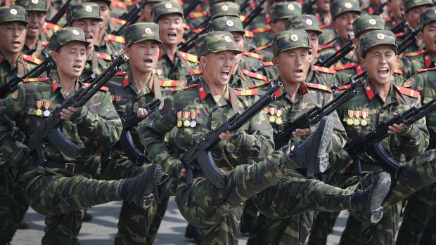 A military parade in Pyongyang this month.