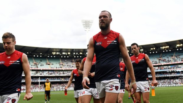Blew it: Melbourne were forced out of the eight by West Coast after losing to Collingwood in the final home-and-away round