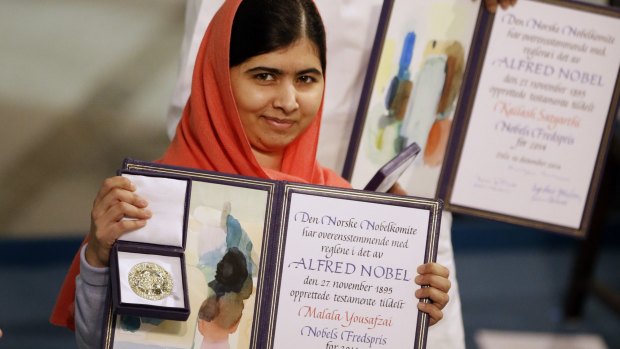 "I want there to be peace everywhere": Nobel laureate Malala Yousafzai.