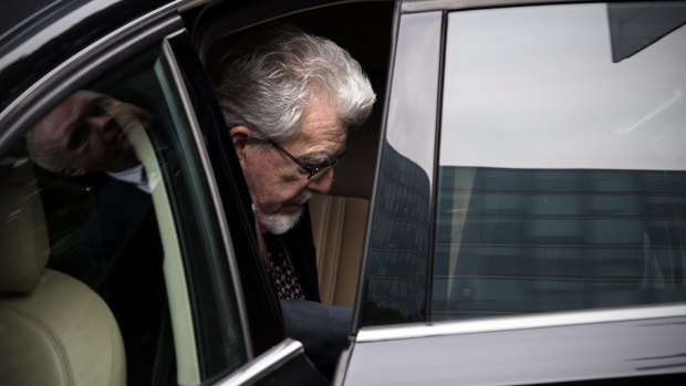 Rolf Harris arrives at Southwark Crown Court on Monday.
