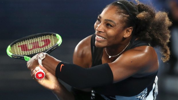 Serena Williams during the women's singles final at the 2017 Australian Open tennis championships in Melbourne. 