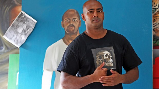 An auction featuring art painted by Myuran Sukumaran has been shut down by Indonesian authorities.