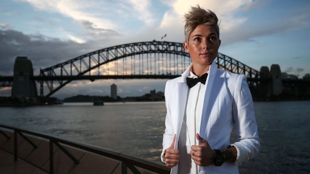 Michelle Heyman poses ahead of the Australian LGBTI Awards 2017 at Sydney Opera House.