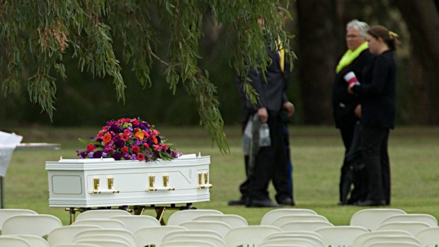 Mourners gather for the funeral of Stephanie Scott in Eugowra.