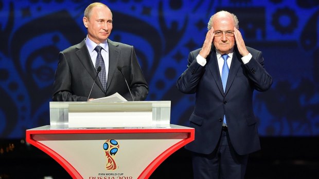 Russian President Vladimir Putin and FIFA President Sepp Blatter.