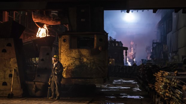 A worker near an oven at a copper plant in Norilsk, which is reckoned to be  Russia's most polluted city. 