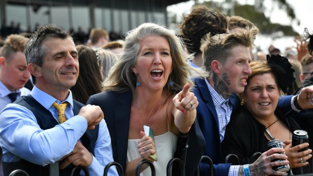 High stakes: Punters enjoying the day at the Geelong Cup.