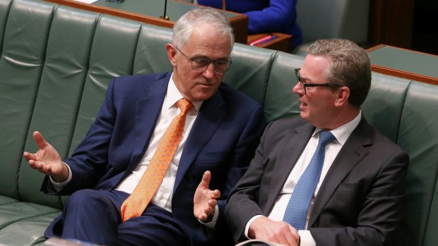 Prime Minister Malcolm Turnbull with Leader of the House Christopher Pyne.