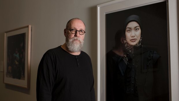 Photographer Brett Canet-Gibson with his highly commended photograph, Mastura.