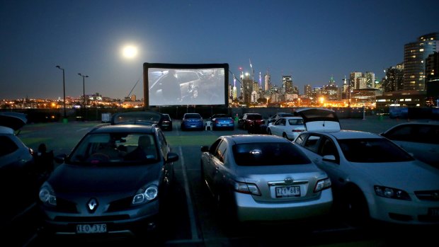The new Backlot Rooftop Drive-in Cinema in Docklands.