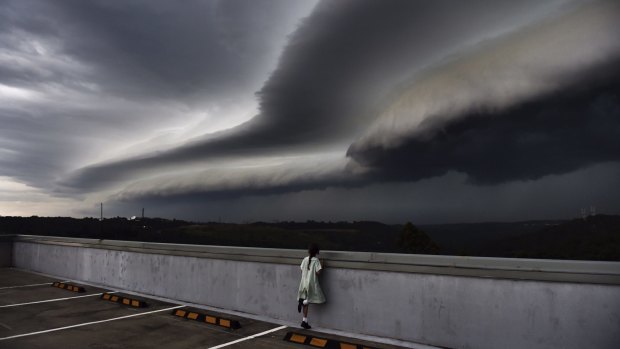 Dramatic: Shelf clouds roll into Sydney.