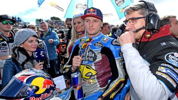 Local hope: Jack Miller readies himself for the start of the 2017 Australian MotoGP at Phillip Island.