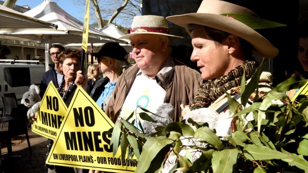 Protest outside the NSW Land and Enviroment Courts over Shenua Watermark coal mine on the Liverpool Plains.
