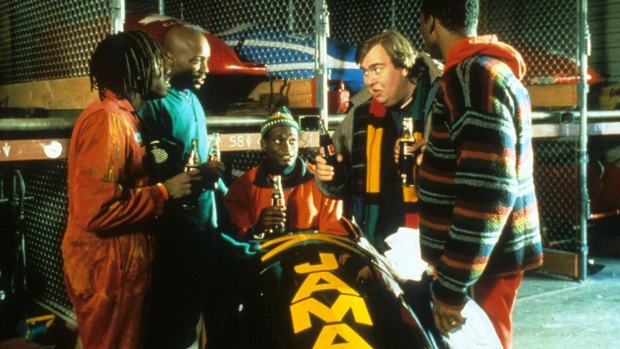 John Candy coaches the Jamaican bobsleigh team in Cool Runnings.