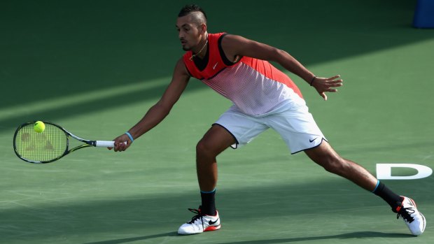 In good form: Nick Kyrgios beats Tomas Berdych to set up a meeting with Stan Wawrinka in Dubai. 