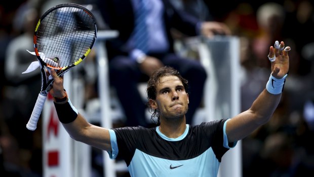 Rafael Nadal celebrates victory.
