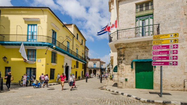 The Plaza de la Catedral district in Havana. 