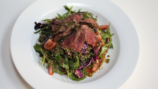 'Kangaroo Fillet Salad' at the Paleo Cafe in Bondi Junction.