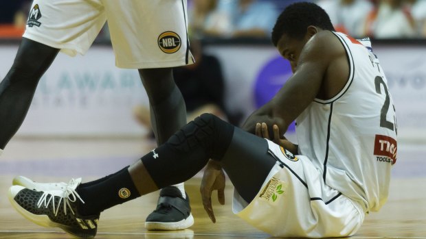 Casey Prather dislocates his elbow in Wollongong.