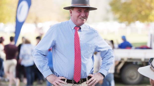 Deputy Prime Minister Barnaby Joyce at the Great Nundle Dog Race.