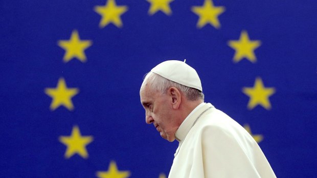 Plea to do more for migrants: Pope Francis addresses the European Parliament.